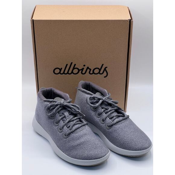 Allbirds Sneakers Womens 8 Wool Runner-Up Mizzle Med/Light Grey Trainer Shoe NEW - Picture 1 of 10